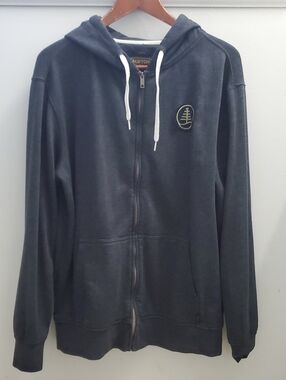 Burton Family Tree Zip Up Hoodie Size Medium Gray Fleece Lined